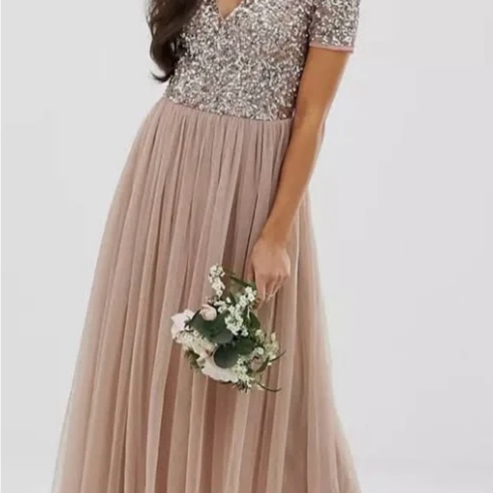 *NWT* Sparkling Sequin Top Gown in Blush - Mother of Bride/Groom